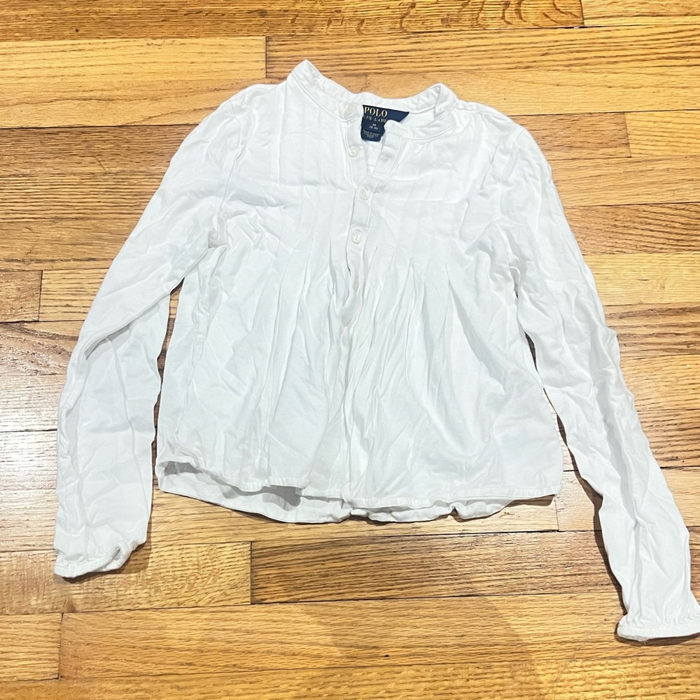 Polo Ralph Lauren girls white dress top - M (8-10)